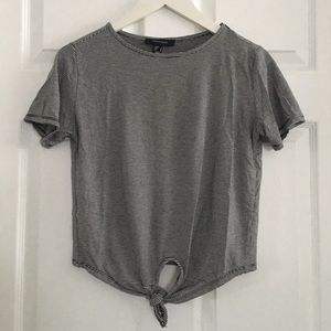 Cropped Front Tie T-Shirt